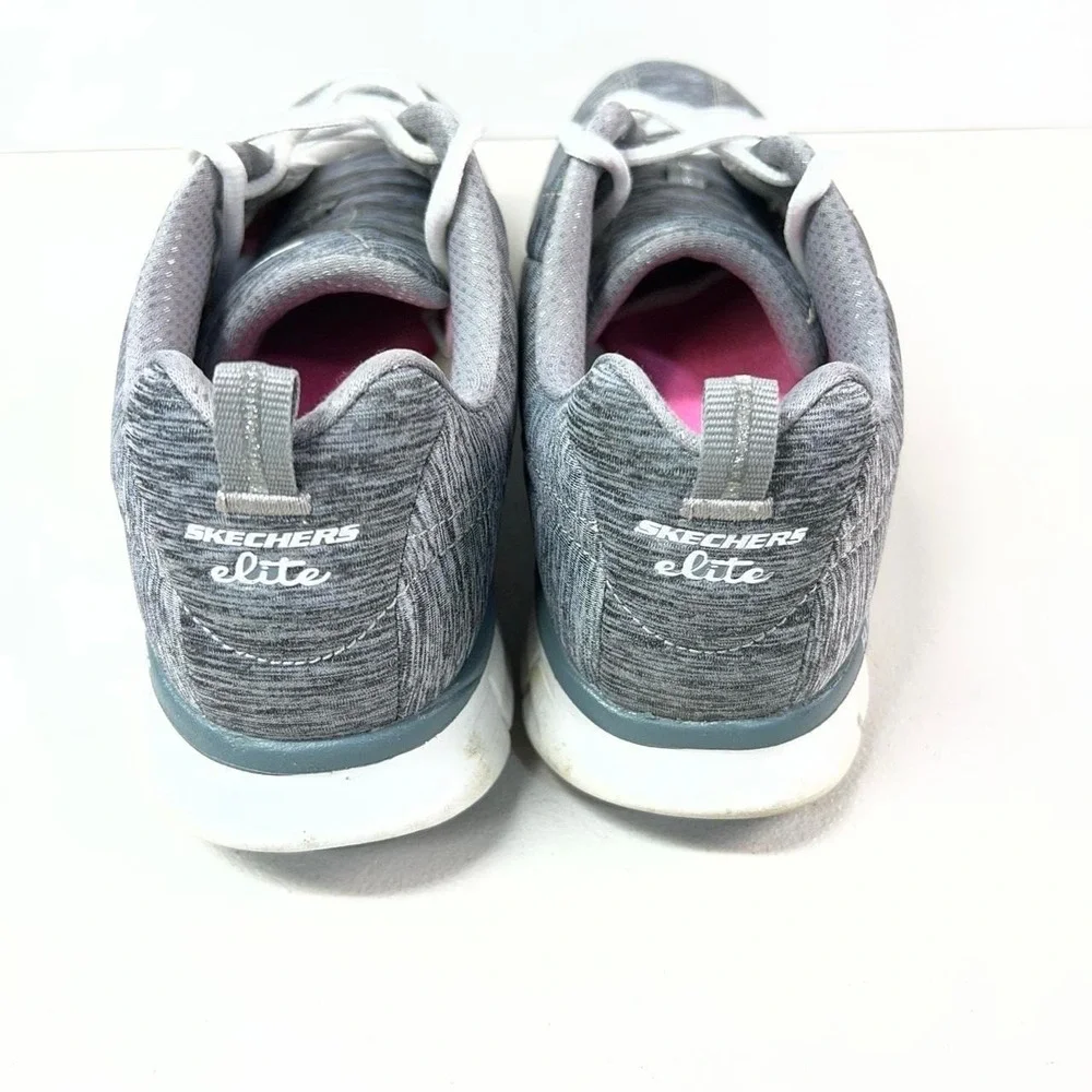 Skechers Elite Flex Gray Walking Athletic Sneakers Women's Size 8.5